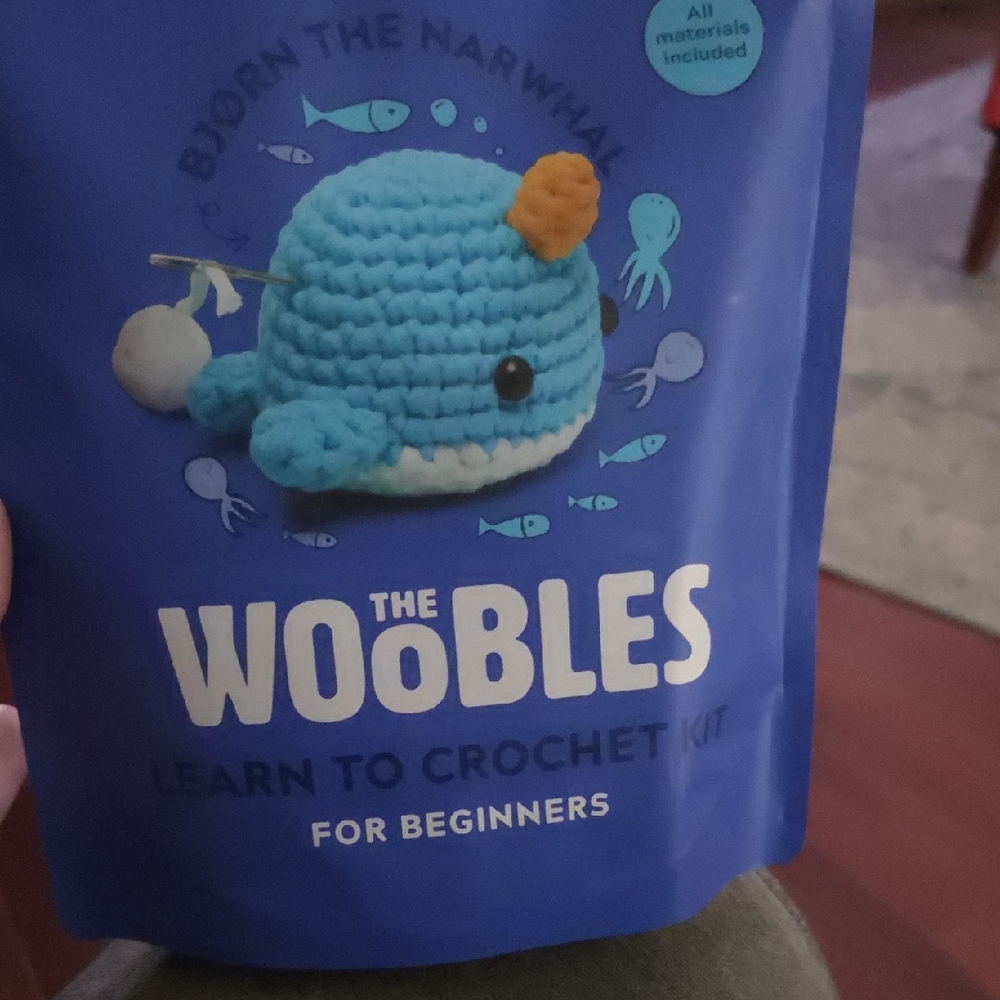 The Woobles Crochet Kit - Blue Narwhal